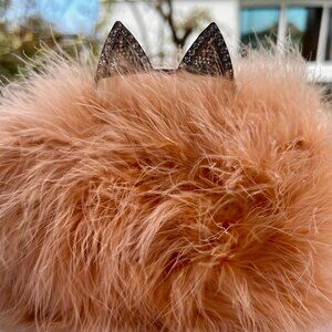 BCBG MAXAZRIA Feather Boa Clutch/Shoulder bag